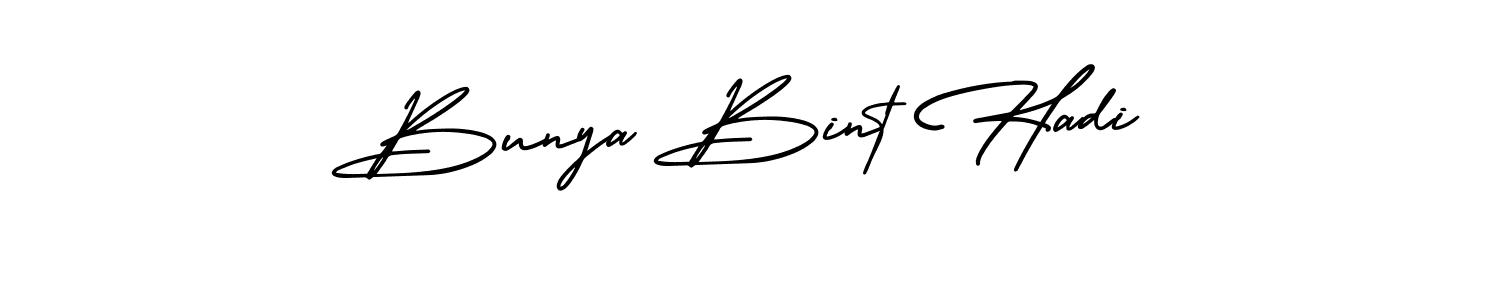 Also You can easily find your signature by using the search form. We will create Bunya Bint Hadi name handwritten signature images for you free of cost using AmerikaSignatureDemo-Regular sign style. Bunya Bint Hadi signature style 3 images and pictures png