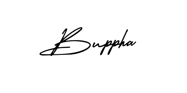 You should practise on your own different ways (AmerikaSignatureDemo-Regular) to write your name (Buppha) in signature. don't let someone else do it for you. Buppha signature style 3 images and pictures png