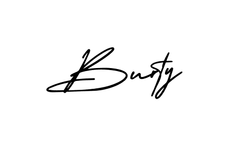 Burty stylish signature style. Best Handwritten Sign (AmerikaSignatureDemo-Regular) for my name. Handwritten Signature Collection Ideas for my name Burty. Burty signature style 3 images and pictures png