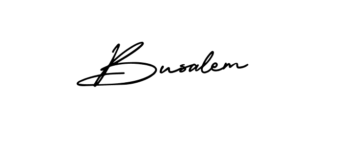 You should practise on your own different ways (AmerikaSignatureDemo-Regular) to write your name (Busalem) in signature. don't let someone else do it for you. Busalem signature style 3 images and pictures png