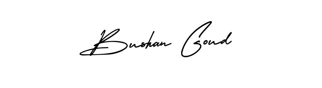 It looks lik you need a new signature style for name Bushan Goud. Design unique handwritten (AmerikaSignatureDemo-Regular) signature with our free signature maker in just a few clicks. Bushan Goud signature style 3 images and pictures png