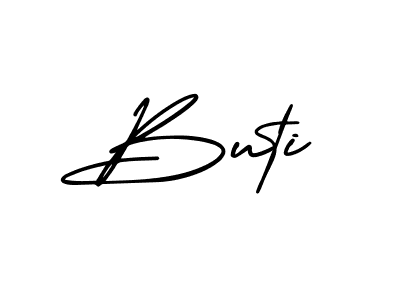 The best way (AmerikaSignatureDemo-Regular) to make a short signature is to pick only two or three words in your name. The name Buti include a total of six letters. For converting this name. Buti signature style 3 images and pictures png