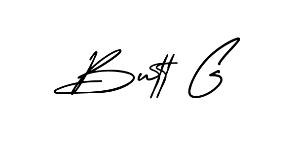 Butt G stylish signature style. Best Handwritten Sign (AmerikaSignatureDemo-Regular) for my name. Handwritten Signature Collection Ideas for my name Butt G. Butt G signature style 3 images and pictures png
