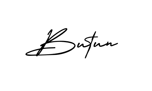 Butun stylish signature style. Best Handwritten Sign (AmerikaSignatureDemo-Regular) for my name. Handwritten Signature Collection Ideas for my name Butun. Butun signature style 3 images and pictures png