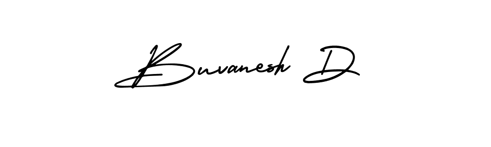 How to make Buvanesh D name signature. Use AmerikaSignatureDemo-Regular style for creating short signs online. This is the latest handwritten sign. Buvanesh D signature style 3 images and pictures png