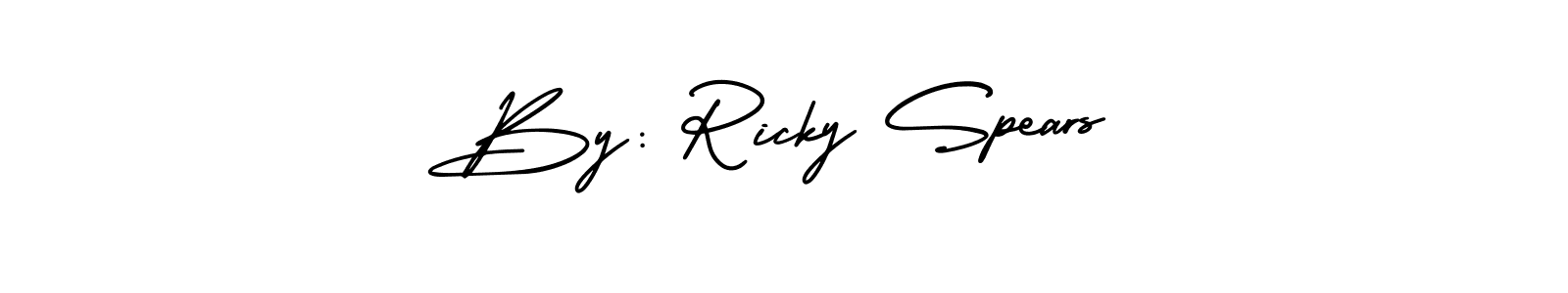 Design your own signature with our free online signature maker. With this signature software, you can create a handwritten (AmerikaSignatureDemo-Regular) signature for name By: Ricky Spears. By: Ricky Spears signature style 3 images and pictures png