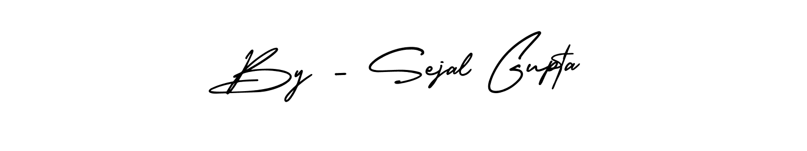 Make a beautiful signature design for name By - Sejal Gupta. With this signature (AmerikaSignatureDemo-Regular) style, you can create a handwritten signature for free. By - Sejal Gupta signature style 3 images and pictures png