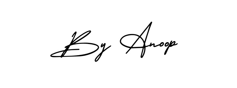 AmerikaSignatureDemo-Regular is a professional signature style that is perfect for those who want to add a touch of class to their signature. It is also a great choice for those who want to make their signature more unique. Get By Anoop name to fancy signature for free. By Anoop signature style 3 images and pictures png