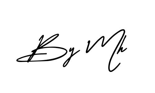 How to make By Mh name signature. Use AmerikaSignatureDemo-Regular style for creating short signs online. This is the latest handwritten sign. By Mh signature style 3 images and pictures png