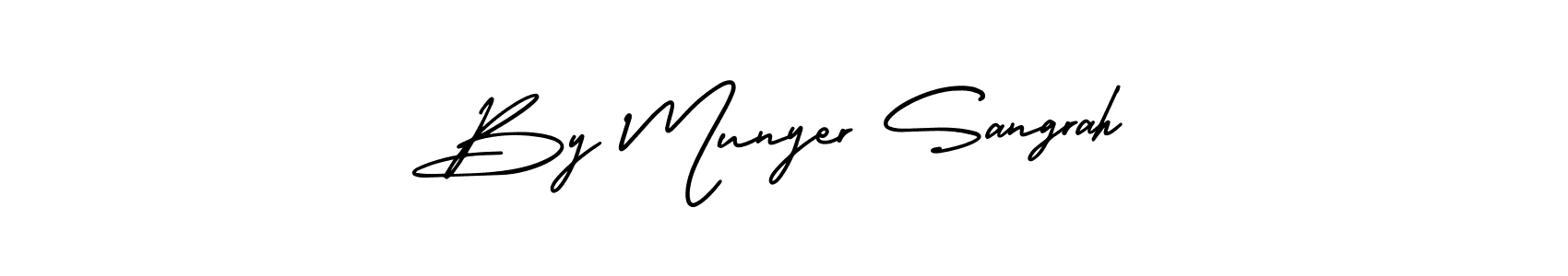 It looks lik you need a new signature style for name By Munyer Sangrah. Design unique handwritten (AmerikaSignatureDemo-Regular) signature with our free signature maker in just a few clicks. By Munyer Sangrah signature style 3 images and pictures png