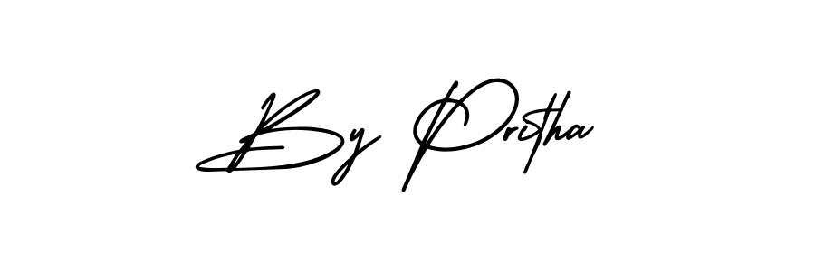 It looks lik you need a new signature style for name By Pritha. Design unique handwritten (AmerikaSignatureDemo-Regular) signature with our free signature maker in just a few clicks. By Pritha signature style 3 images and pictures png