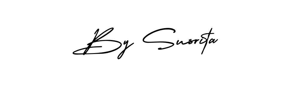 Use a signature maker to create a handwritten signature online. With this signature software, you can design (AmerikaSignatureDemo-Regular) your own signature for name By Susrita. By Susrita signature style 3 images and pictures png