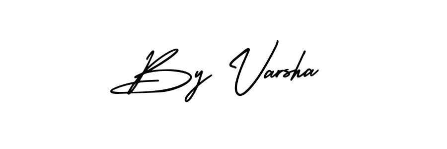 You should practise on your own different ways (AmerikaSignatureDemo-Regular) to write your name (By Varsha) in signature. don't let someone else do it for you. By Varsha signature style 3 images and pictures png