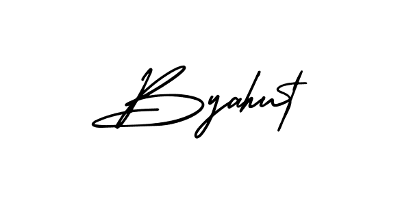 Byahut stylish signature style. Best Handwritten Sign (AmerikaSignatureDemo-Regular) for my name. Handwritten Signature Collection Ideas for my name Byahut. Byahut signature style 3 images and pictures png