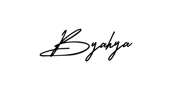 Create a beautiful signature design for name Byahya. With this signature (AmerikaSignatureDemo-Regular) fonts, you can make a handwritten signature for free. Byahya signature style 3 images and pictures png