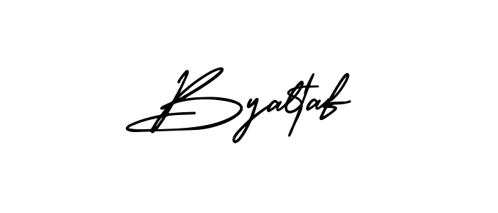 You should practise on your own different ways (AmerikaSignatureDemo-Regular) to write your name (Byaltaf) in signature. don't let someone else do it for you. Byaltaf signature style 3 images and pictures png