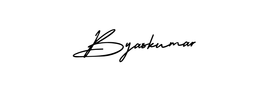 Use a signature maker to create a handwritten signature online. With this signature software, you can design (AmerikaSignatureDemo-Regular) your own signature for name Byaskumar. Byaskumar signature style 3 images and pictures png