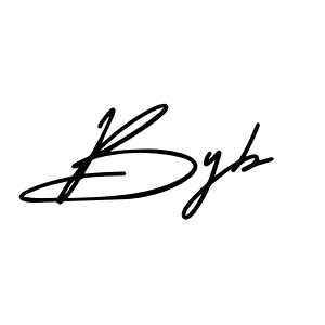 Make a beautiful signature design for name Byb. With this signature (AmerikaSignatureDemo-Regular) style, you can create a handwritten signature for free. Byb signature style 3 images and pictures png
