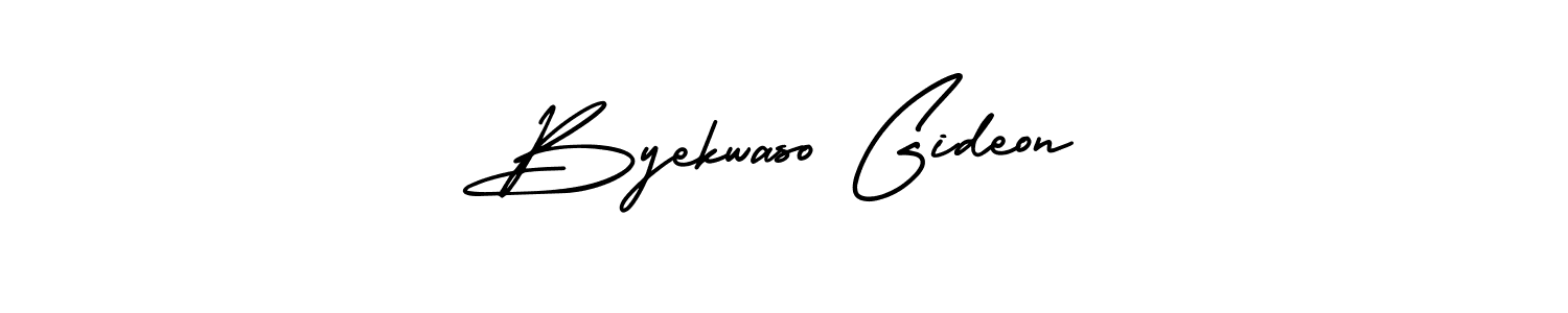 You should practise on your own different ways (AmerikaSignatureDemo-Regular) to write your name (Byekwaso Gideon) in signature. don't let someone else do it for you. Byekwaso Gideon signature style 3 images and pictures png