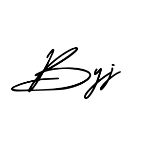 How to make Byj name signature. Use AmerikaSignatureDemo-Regular style for creating short signs online. This is the latest handwritten sign. Byj signature style 3 images and pictures png