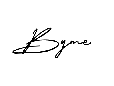 The best way (AmerikaSignatureDemo-Regular) to make a short signature is to pick only two or three words in your name. The name Byme include a total of six letters. For converting this name. Byme signature style 3 images and pictures png