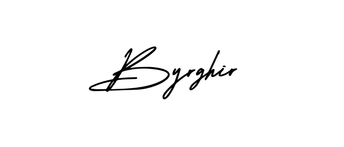 Byrghir stylish signature style. Best Handwritten Sign (AmerikaSignatureDemo-Regular) for my name. Handwritten Signature Collection Ideas for my name Byrghir. Byrghir signature style 3 images and pictures png