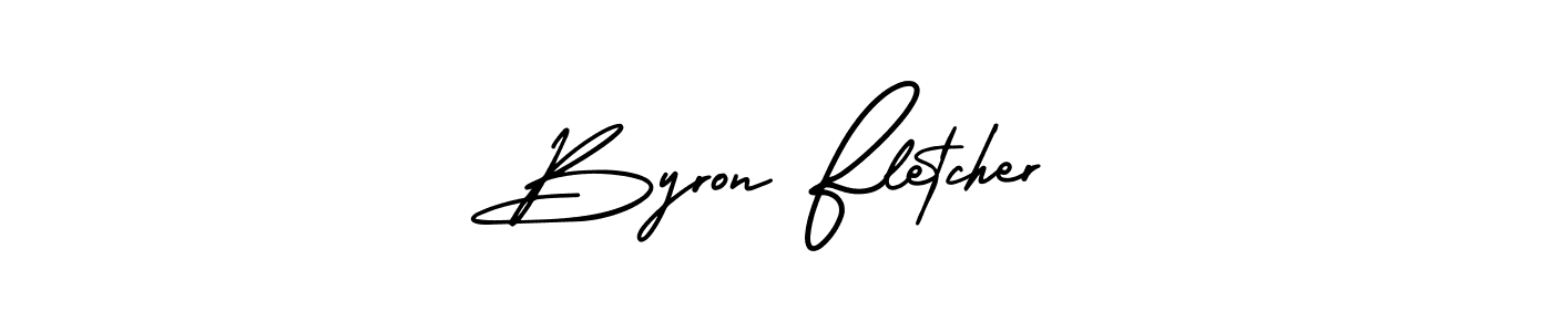 The best way (AmerikaSignatureDemo-Regular) to make a short signature is to pick only two or three words in your name. The name Byron Fletcher include a total of six letters. For converting this name. Byron Fletcher signature style 3 images and pictures png
