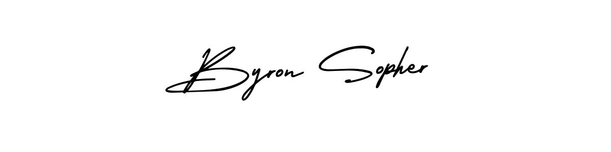 How to make Byron Sopher name signature. Use AmerikaSignatureDemo-Regular style for creating short signs online. This is the latest handwritten sign. Byron Sopher signature style 3 images and pictures png