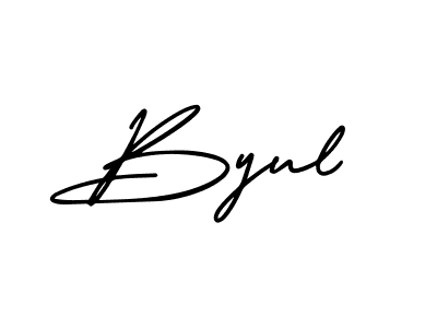 Design your own signature with our free online signature maker. With this signature software, you can create a handwritten (AmerikaSignatureDemo-Regular) signature for name Byul. Byul signature style 3 images and pictures png