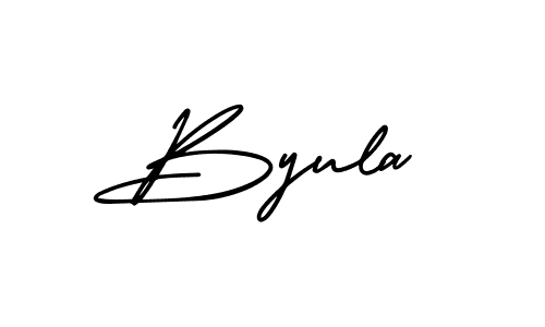 Create a beautiful signature design for name Byula. With this signature (AmerikaSignatureDemo-Regular) fonts, you can make a handwritten signature for free. Byula signature style 3 images and pictures png