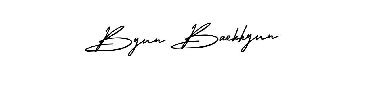 Create a beautiful signature design for name Byun Baekhyun. With this signature (AmerikaSignatureDemo-Regular) fonts, you can make a handwritten signature for free. Byun Baekhyun signature style 3 images and pictures png