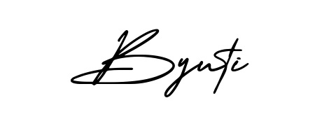 Achieve flawless digital penmanship with Byuti name in AmerikaSignatureDemo-Regular font. The perfect tool for creating online signatures. Byuti signature style 3 images and pictures png