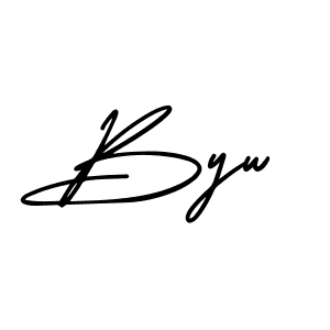 Make a beautiful signature design for name Byw. With this signature (AmerikaSignatureDemo-Regular) style, you can create a handwritten signature for free. Byw signature style 3 images and pictures png