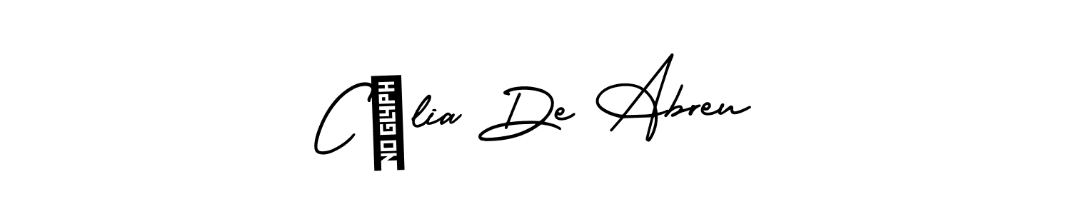 AmerikaSignatureDemo-Regular is a professional signature style that is perfect for those who want to add a touch of class to their signature. It is also a great choice for those who want to make their signature more unique. Get Célia De Abreu name to fancy signature for free. Célia De Abreu signature style 3 images and pictures png