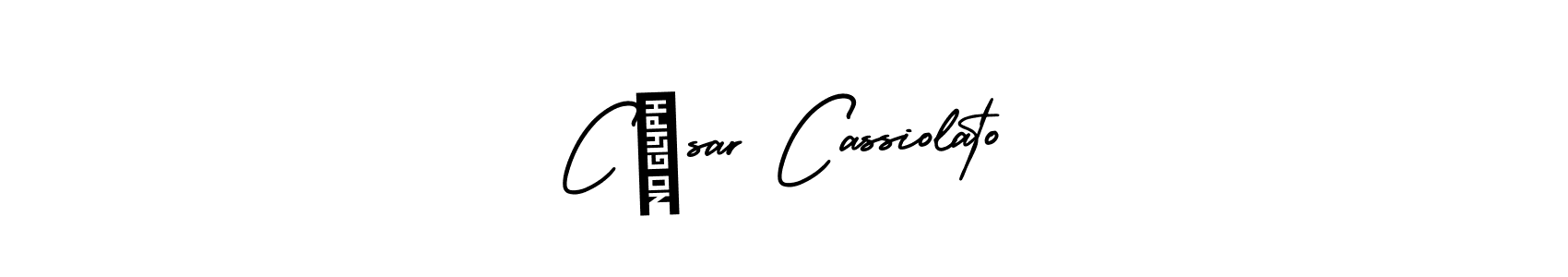 Design your own signature with our free online signature maker. With this signature software, you can create a handwritten (AmerikaSignatureDemo-Regular) signature for name César Cassiolato. César Cassiolato signature style 3 images and pictures png