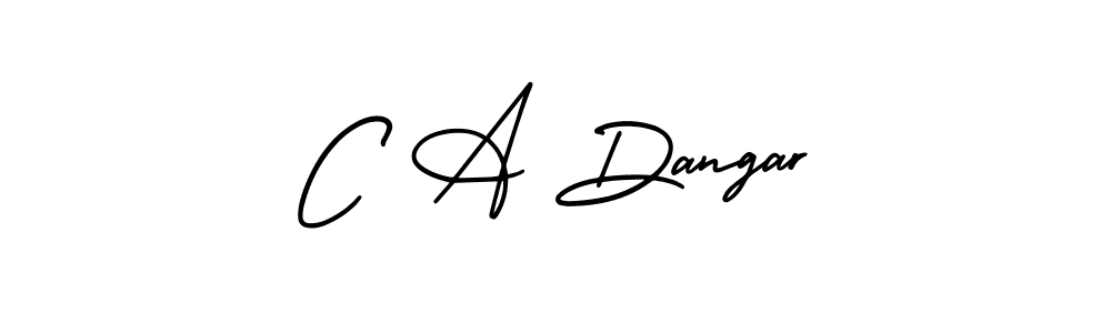 How to make C A Dangar name signature. Use AmerikaSignatureDemo-Regular style for creating short signs online. This is the latest handwritten sign. C A Dangar signature style 3 images and pictures png