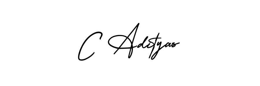 How to make C Adityas name signature. Use AmerikaSignatureDemo-Regular style for creating short signs online. This is the latest handwritten sign. C Adityas signature style 3 images and pictures png