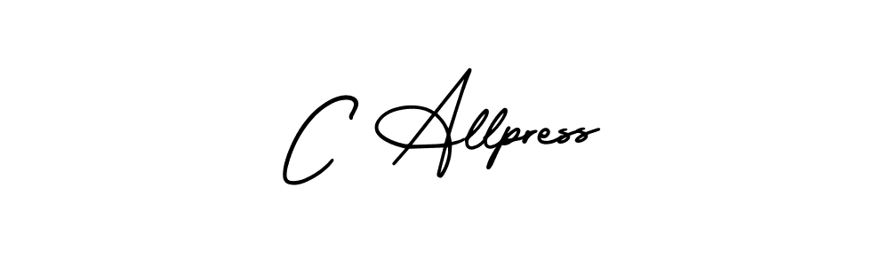 Use a signature maker to create a handwritten signature online. With this signature software, you can design (AmerikaSignatureDemo-Regular) your own signature for name C Allpress. C Allpress signature style 3 images and pictures png