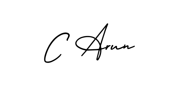 You should practise on your own different ways (AmerikaSignatureDemo-Regular) to write your name (C Arun) in signature. don't let someone else do it for you. C Arun signature style 3 images and pictures png