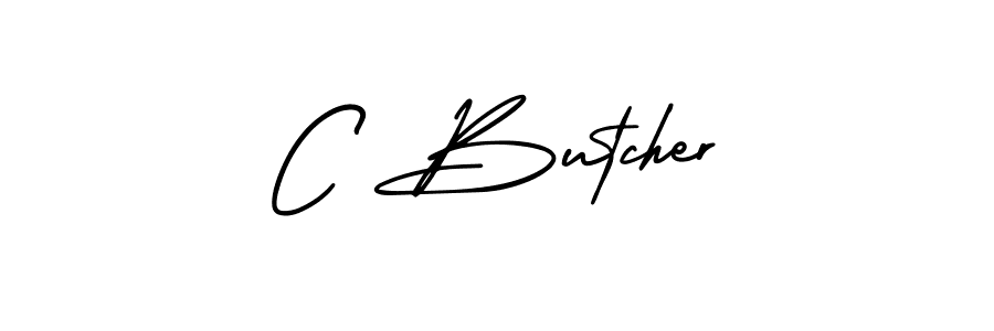 C Butcher stylish signature style. Best Handwritten Sign (AmerikaSignatureDemo-Regular) for my name. Handwritten Signature Collection Ideas for my name C Butcher. C Butcher signature style 3 images and pictures png