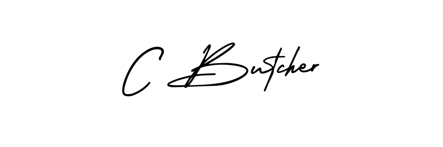 C Butcher stylish signature style. Best Handwritten Sign (AmerikaSignatureDemo-Regular) for my name. Handwritten Signature Collection Ideas for my name C Butcher. C Butcher signature style 3 images and pictures png