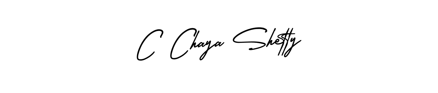 You should practise on your own different ways (AmerikaSignatureDemo-Regular) to write your name (C Chaya Shetty) in signature. don't let someone else do it for you. C Chaya Shetty signature style 3 images and pictures png
