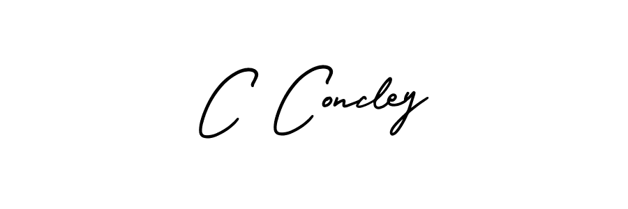 Design your own signature with our free online signature maker. With this signature software, you can create a handwritten (AmerikaSignatureDemo-Regular) signature for name C Concley. C Concley signature style 3 images and pictures png