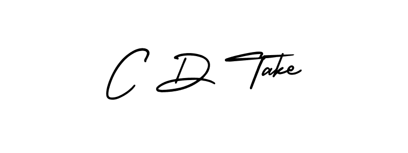 How to make C D Take name signature. Use AmerikaSignatureDemo-Regular style for creating short signs online. This is the latest handwritten sign. C D Take signature style 3 images and pictures png