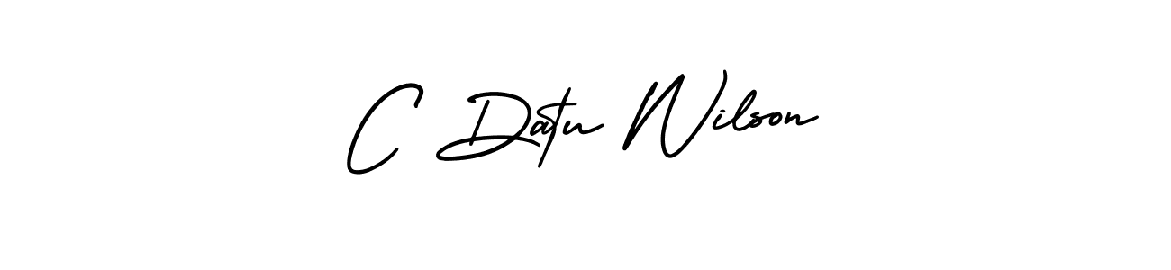 The best way (AmerikaSignatureDemo-Regular) to make a short signature is to pick only two or three words in your name. The name C Datu Wilson include a total of six letters. For converting this name. C Datu Wilson signature style 3 images and pictures png