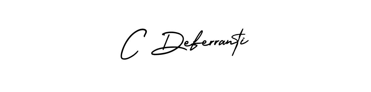 How to make C Deferranti name signature. Use AmerikaSignatureDemo-Regular style for creating short signs online. This is the latest handwritten sign. C Deferranti signature style 3 images and pictures png