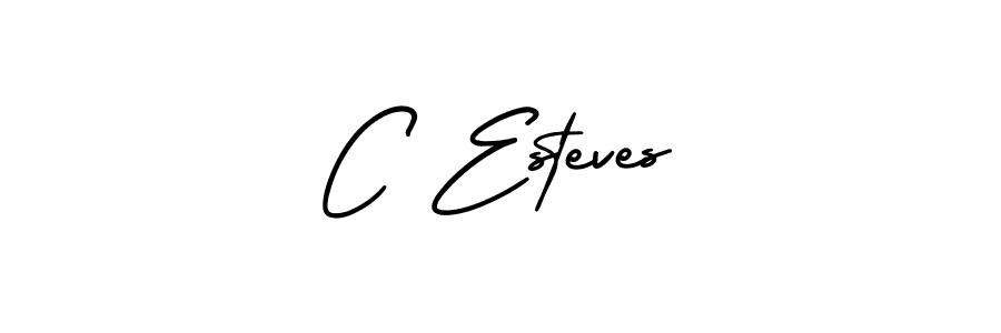 Design your own signature with our free online signature maker. With this signature software, you can create a handwritten (AmerikaSignatureDemo-Regular) signature for name C Esteves. C Esteves signature style 3 images and pictures png
