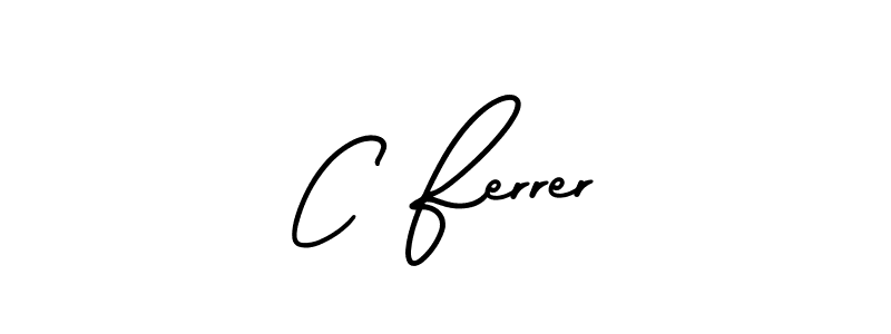 Use a signature maker to create a handwritten signature online. With this signature software, you can design (AmerikaSignatureDemo-Regular) your own signature for name C Ferrer. C Ferrer signature style 3 images and pictures png
