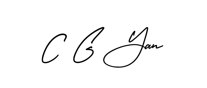 C G Yan stylish signature style. Best Handwritten Sign (AmerikaSignatureDemo-Regular) for my name. Handwritten Signature Collection Ideas for my name C G Yan. C G Yan signature style 3 images and pictures png