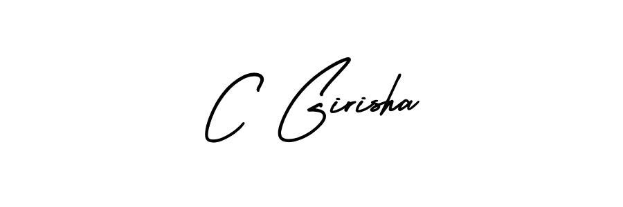 The best way (AmerikaSignatureDemo-Regular) to make a short signature is to pick only two or three words in your name. The name C Girisha include a total of six letters. For converting this name. C Girisha signature style 3 images and pictures png